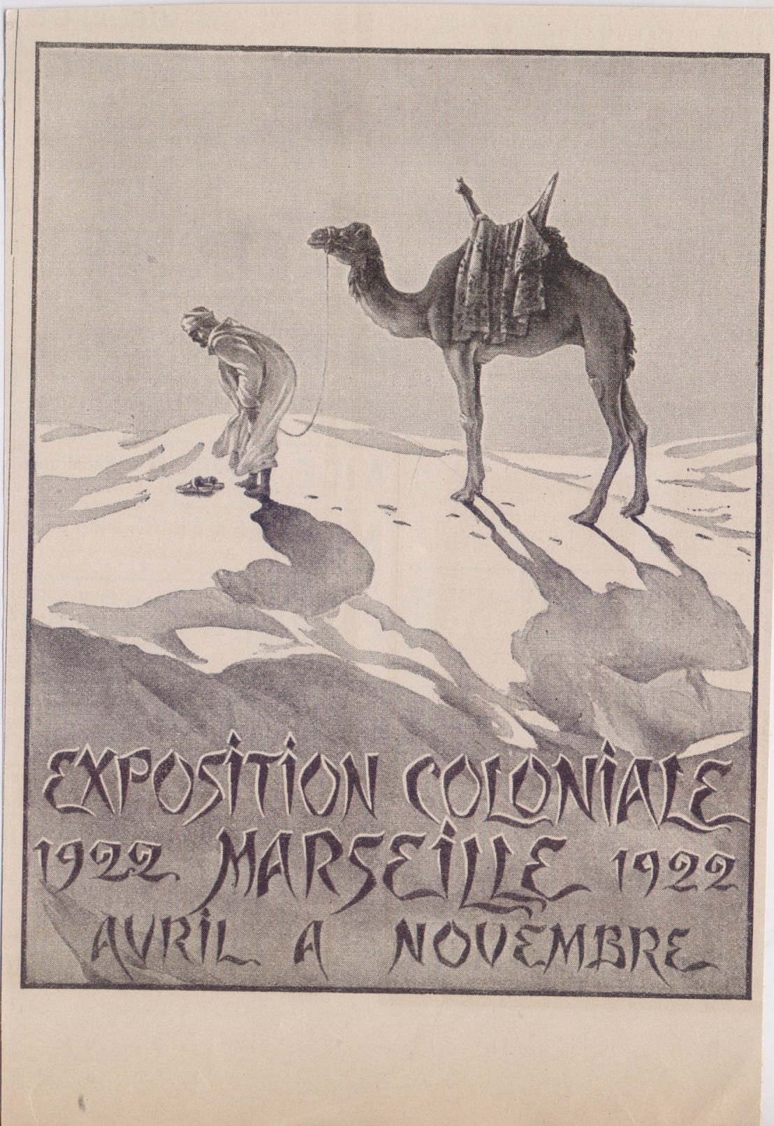 Exposition coloniale. Marseille Avril-novembre 1922. Advertising 1922