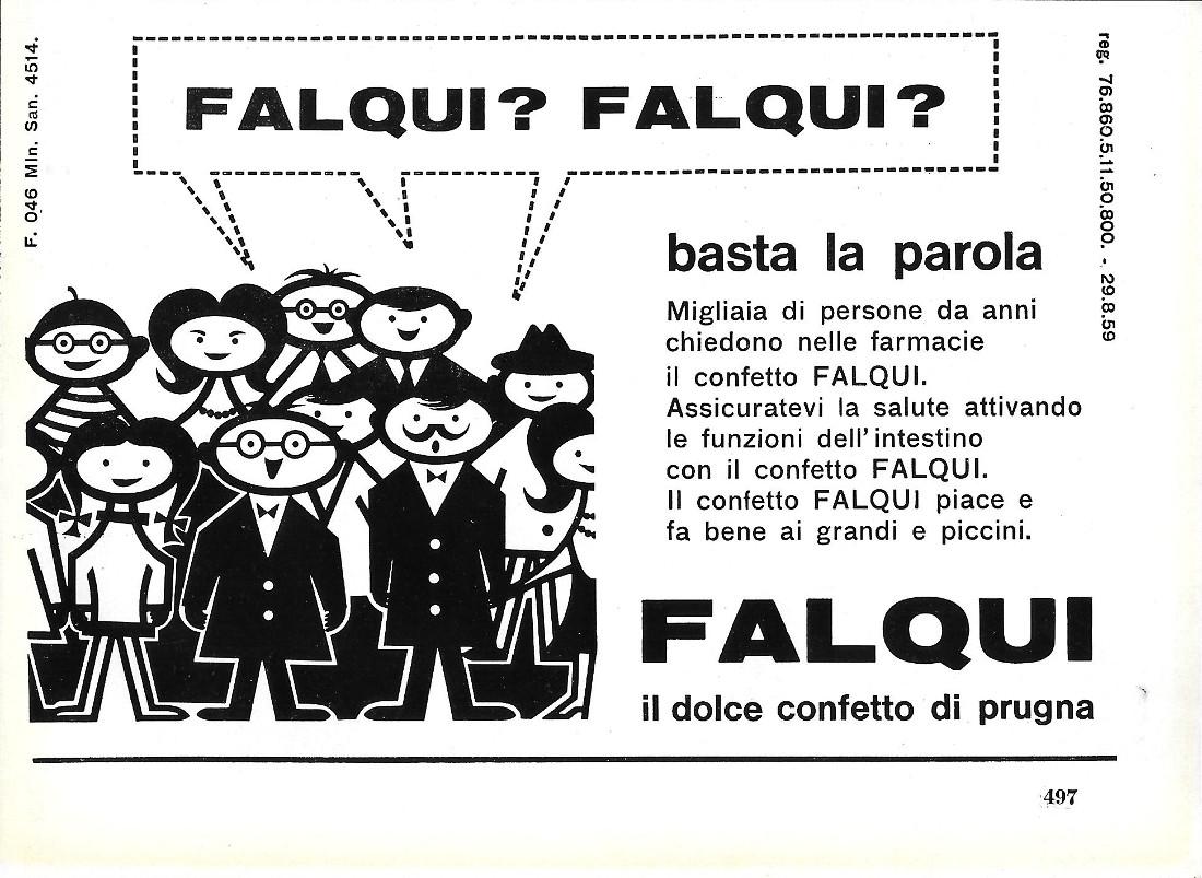 Falqui il dolce confetto di prugna. Advertising 1963