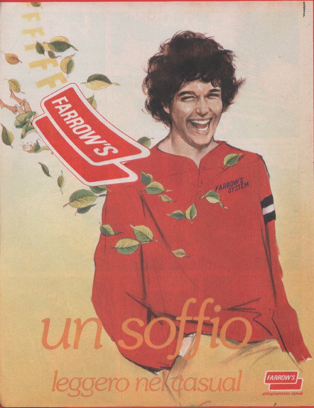 Farrow's Un soffio leggero nel casual. Advertising 1979