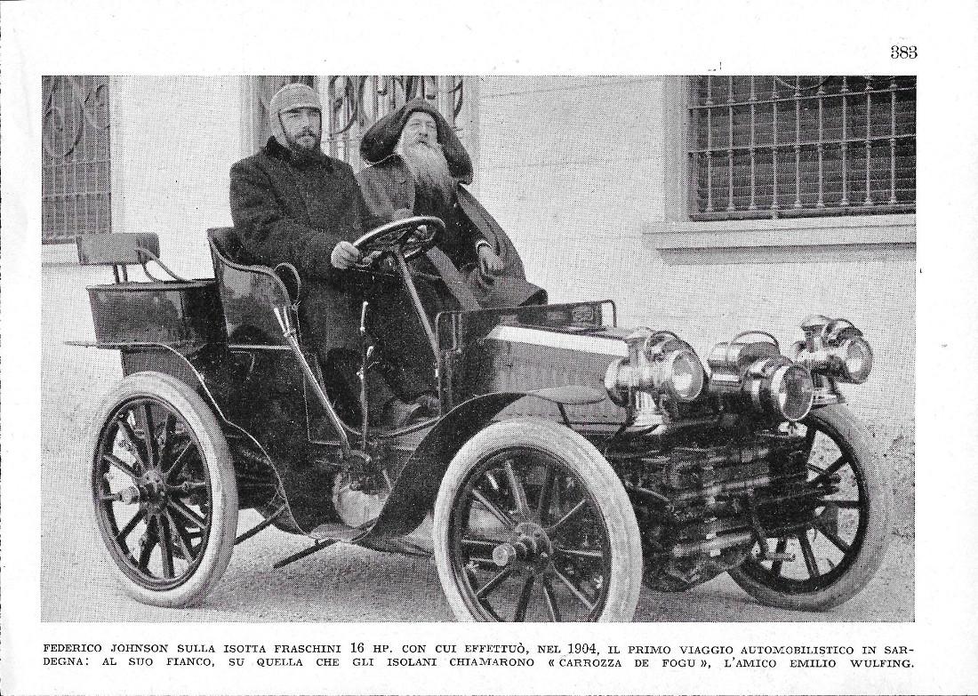 Federico Johnson e Emilio Wulfing nel 1904 sulla Isotta Fraschini. …