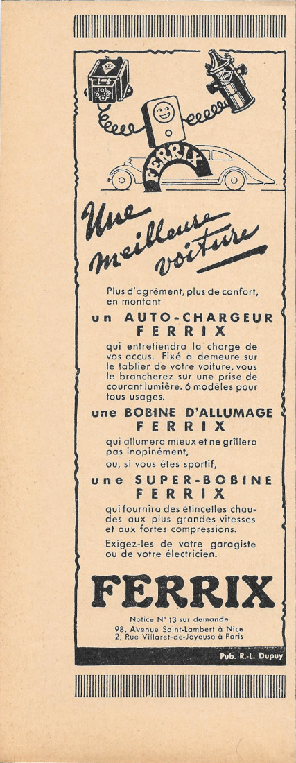 Ferrix, xiges-le de votre garagiste - Advertising 1935