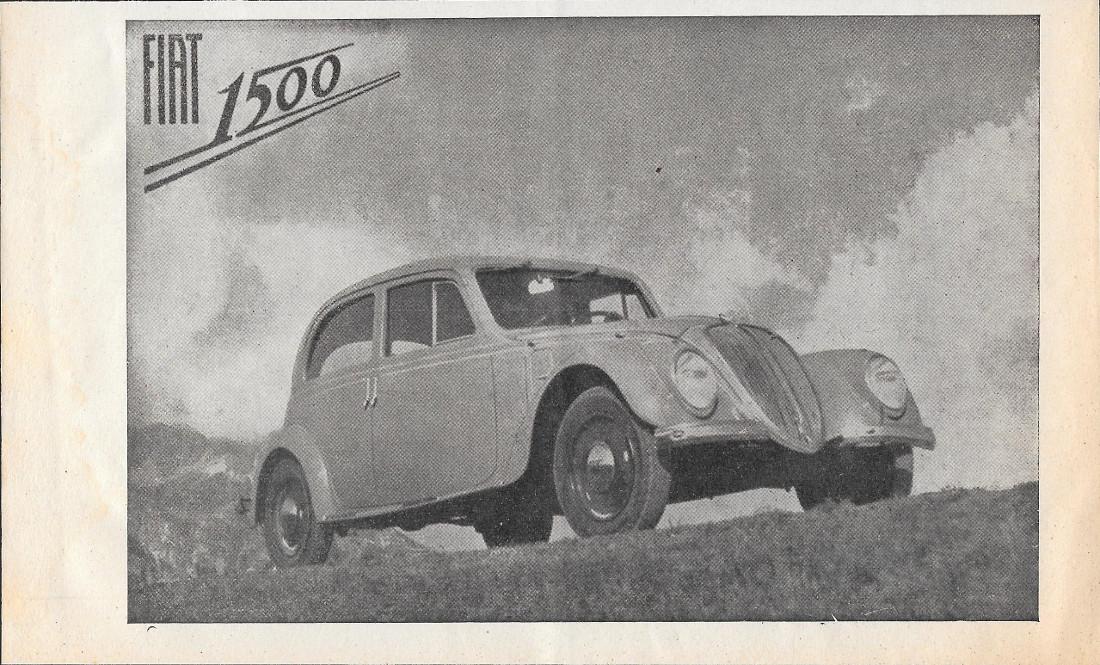 FIAT 1500. Advertising 1939
