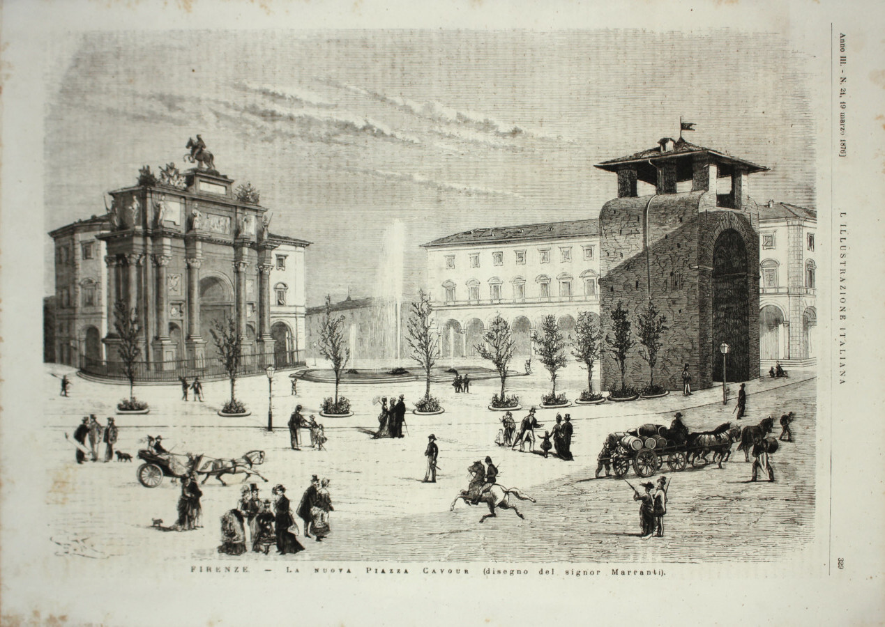 Firenze. La nuova piazza Cavour. Stampa 1876