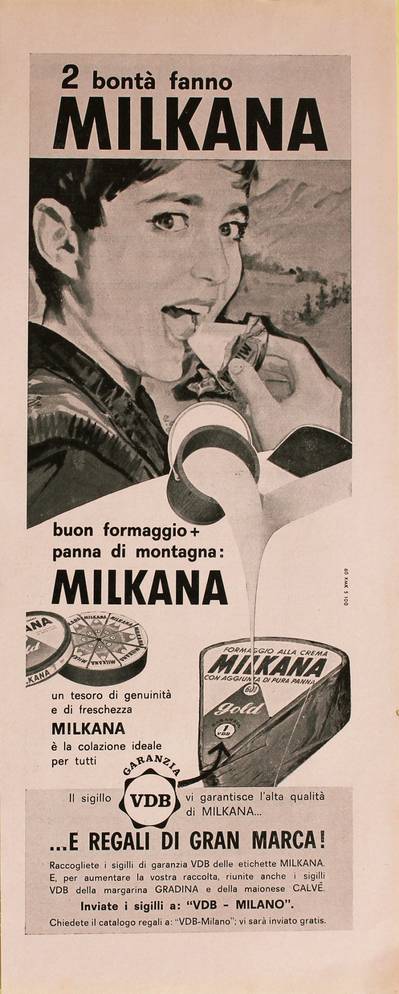 Formaggino Milkana. Advertising 1960