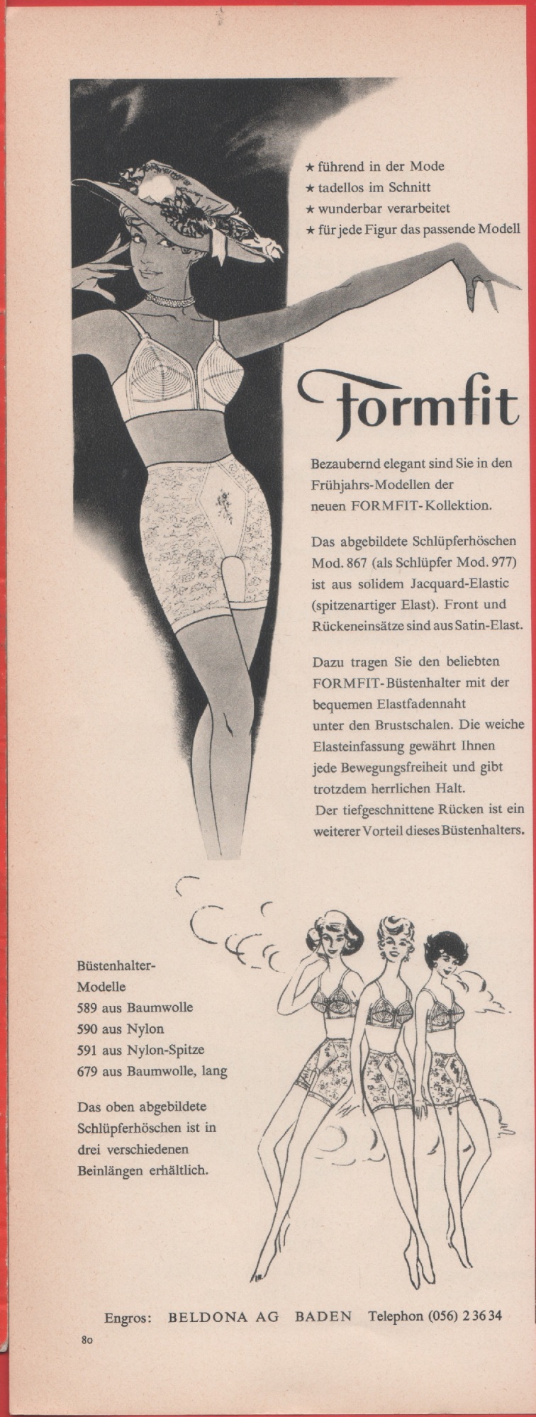 Formfit. Advertising 1959