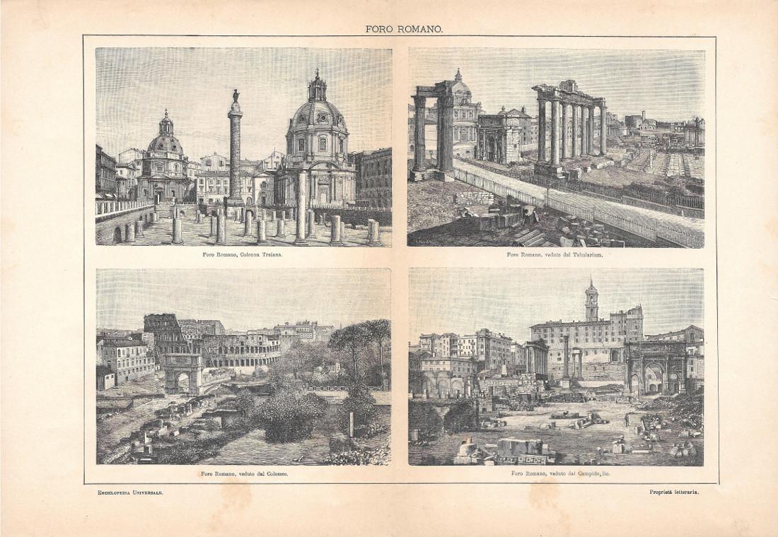Foro romano. Lexicon Vallardi 1900 ca.