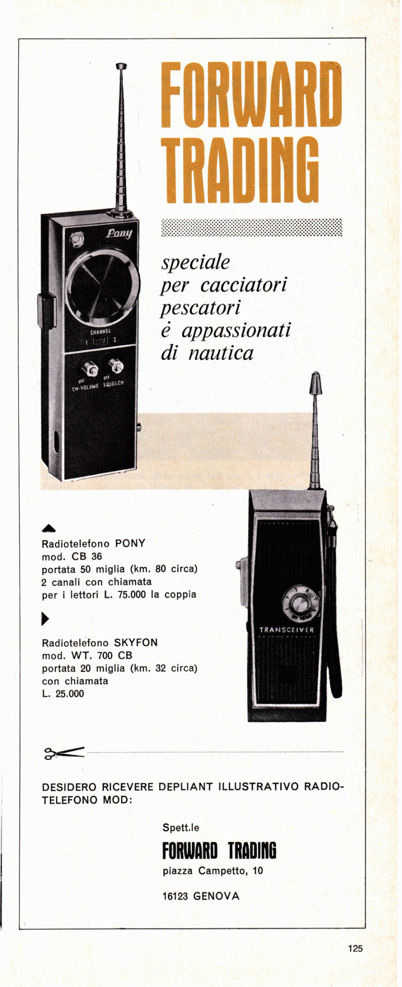 Forward Trading, radiotelefoni. Advertising 1969
