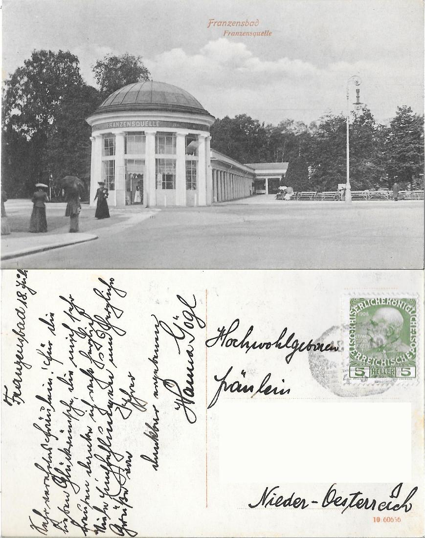 Franzensbad, Franzensquelle. Viaggiata 1910