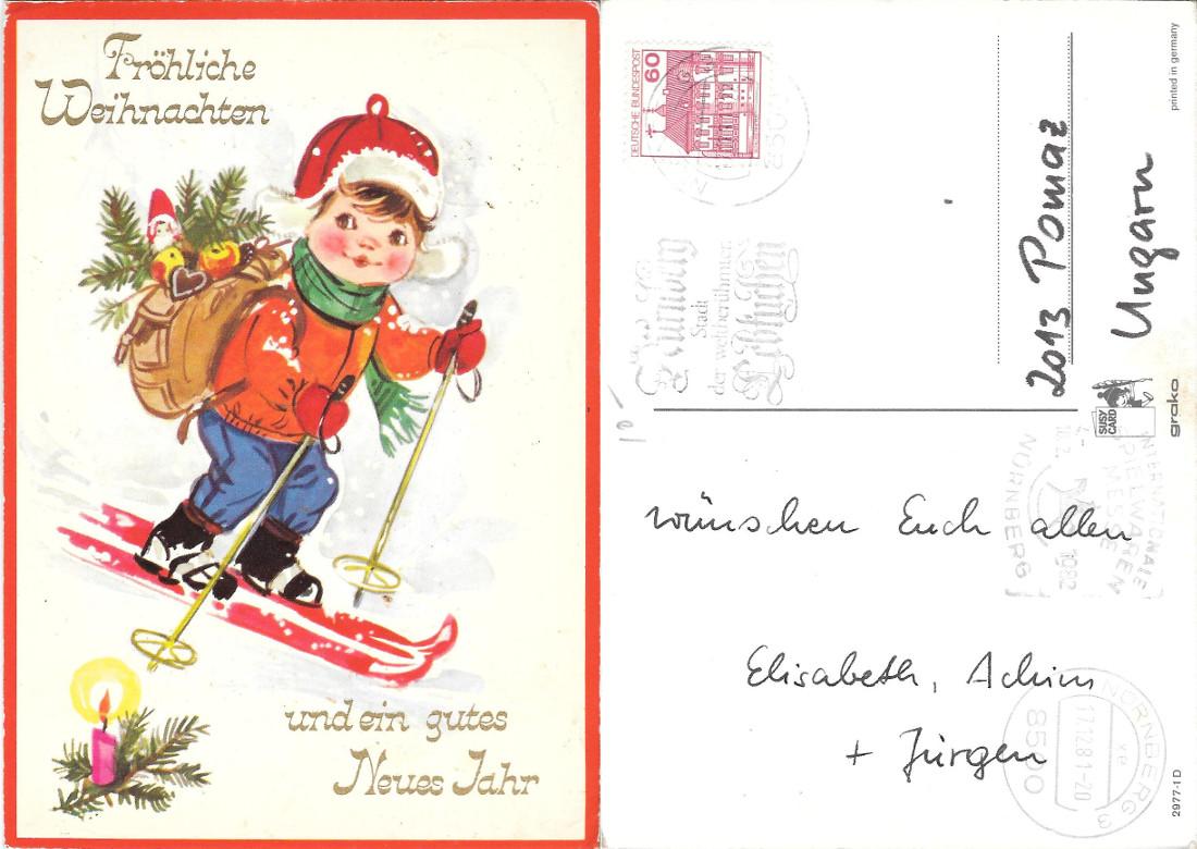 Fröhliche Weihnachten und ein gutes Neues Jahr. Viaggiata 1981