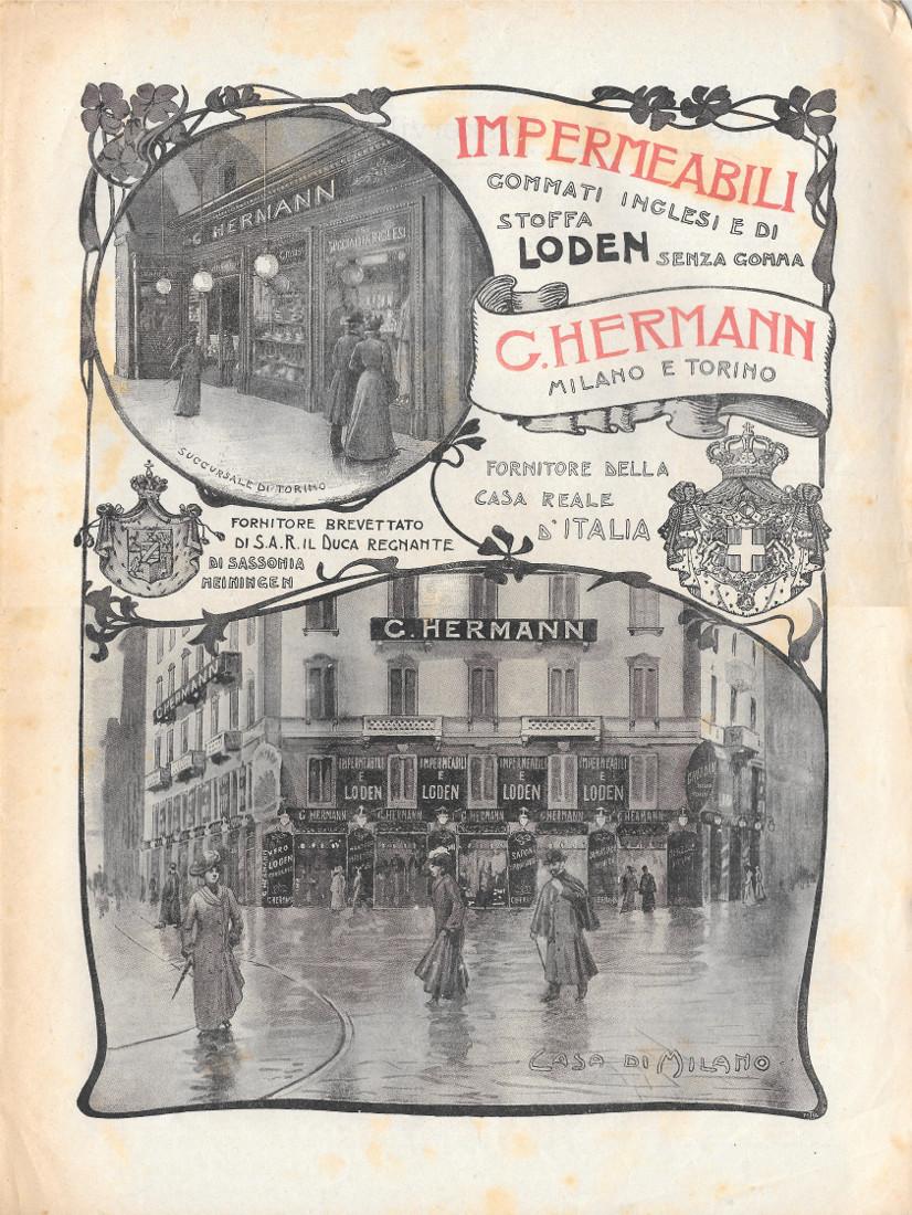 G. Hermann Impermeabili. Milano, Torino. Advertising 1903