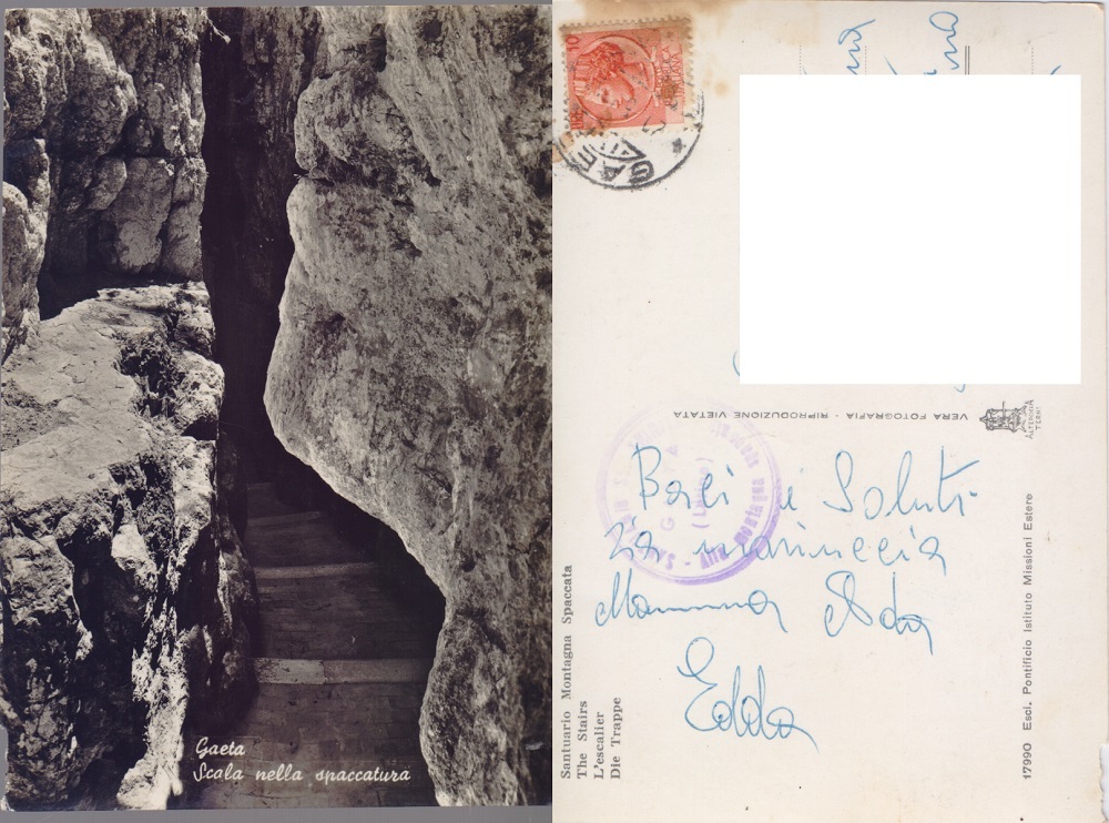 Gaeta. Scala nella spaccatura. Viaggiata