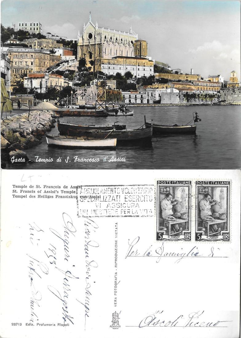 Gaeta. Tempio di S. Francesco d'Assisi. Alterocca. Viaggiata 1953
