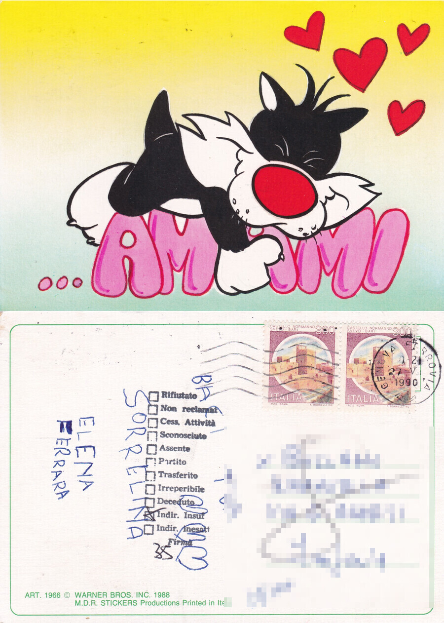 Gatto Silvestro. Amami - Viaggiata 1990