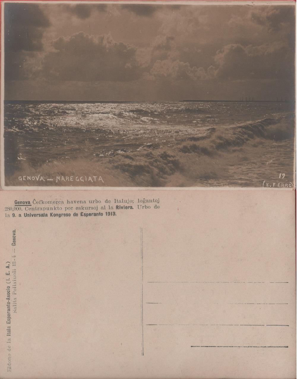 Genova Mareggiata. 9. a Universala Kongreso de Esperanto 1913. Non …
