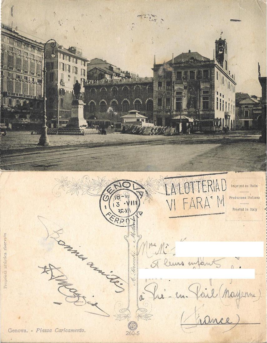Genova. Piazza Caricamento. Viaggiata 1936