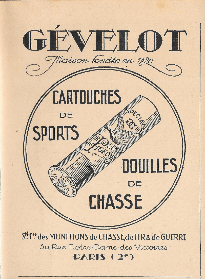 Gevelot munitions - Advertising 1928