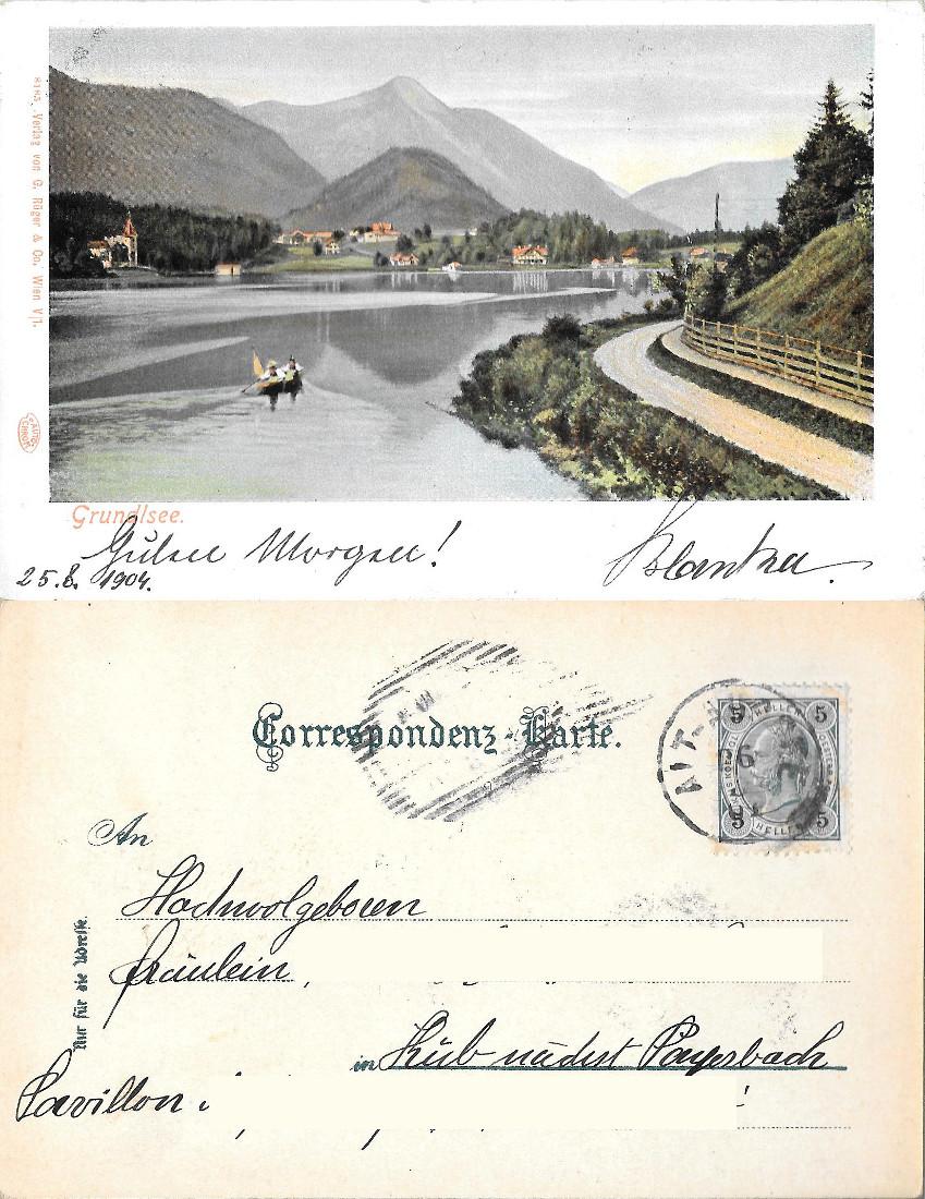 Grundlsee . Viaggiata 1904