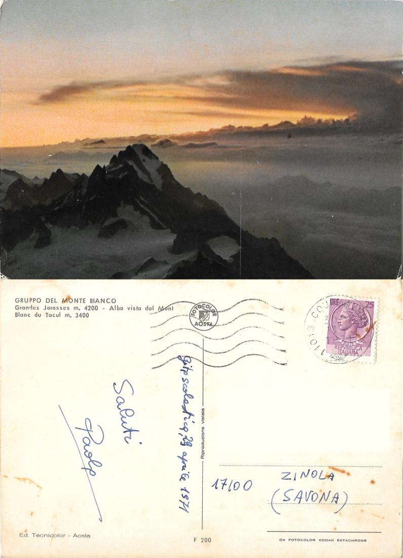 Gruppo del Monte Bianco. Grandes Jorasses.. Viaggiata 1971