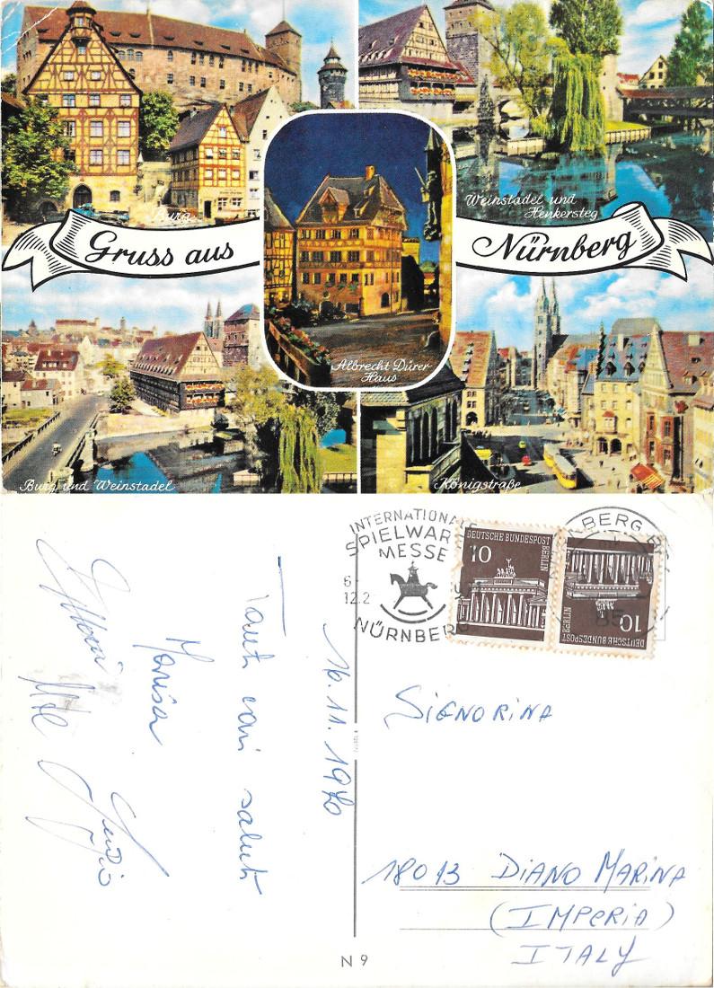 Gruss au Nurnberg. Viaggiata 1970