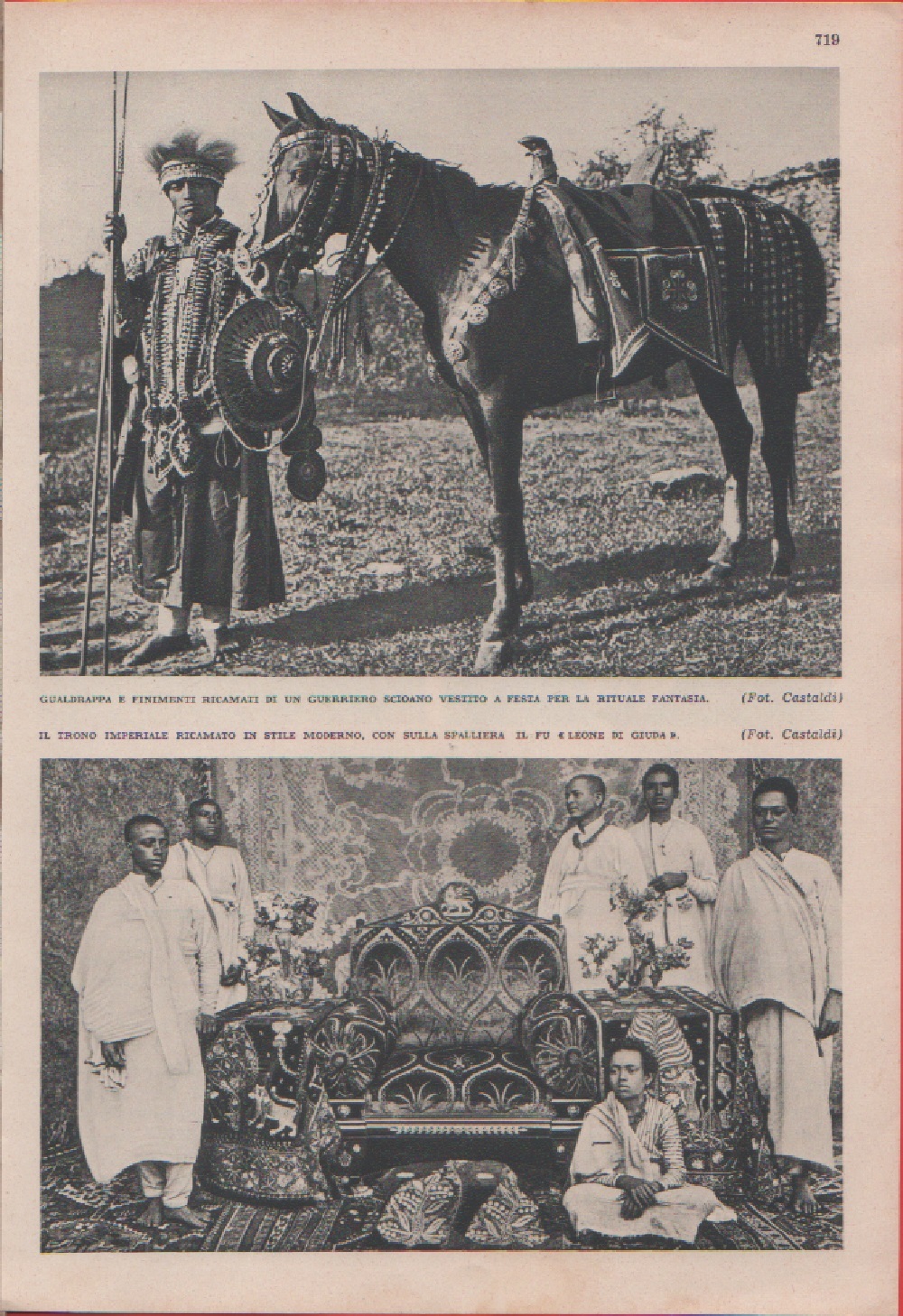 Guerriero scioano. Il trono imperiale (Abissinia). Immagine 1937