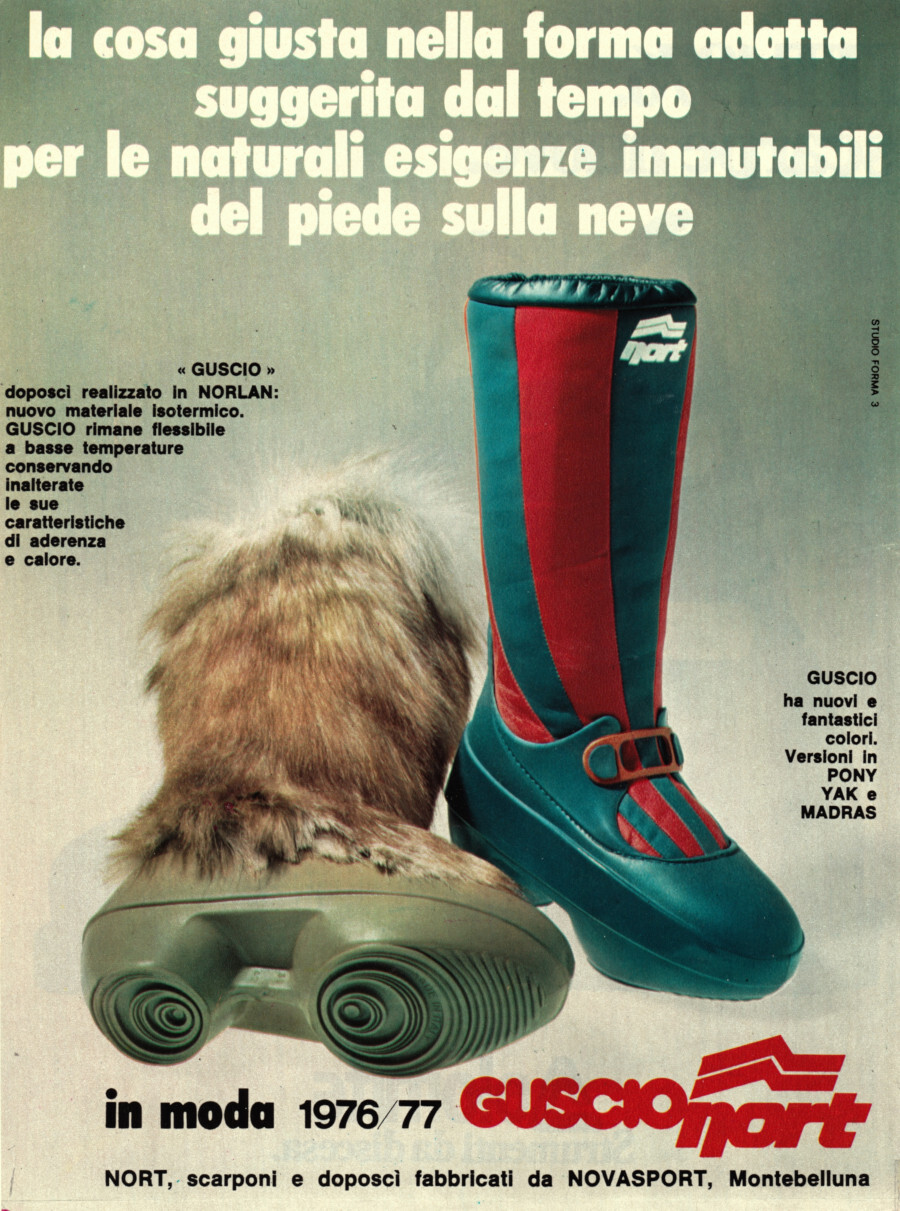 GuscioNort Scarponi e doposci da Novasport. Advertising 1976
