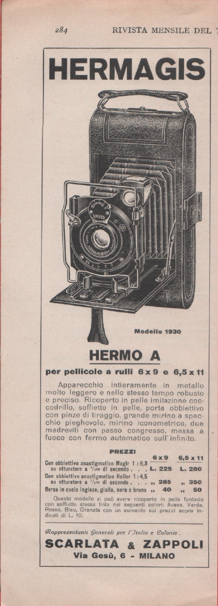 Hermagis. Hermo A. Advertising 1930