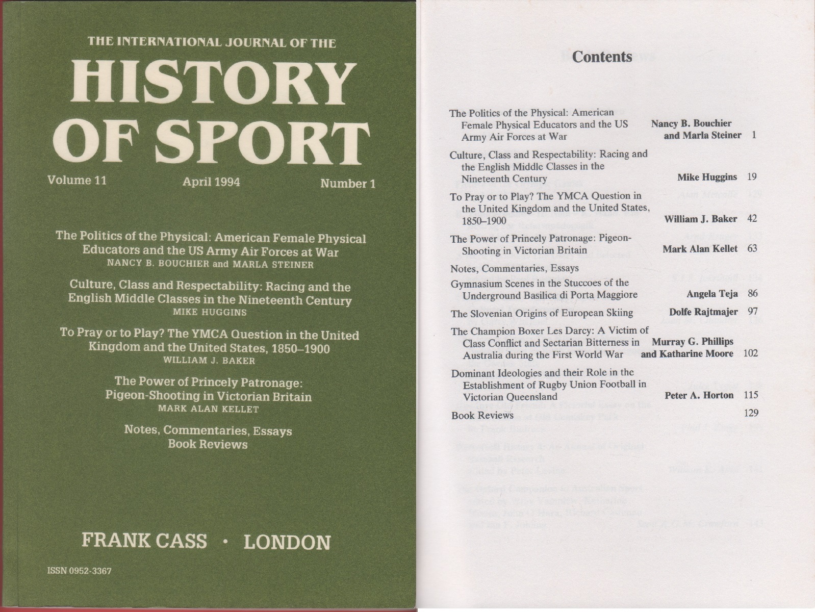 History of Sport. 1994 n. 1