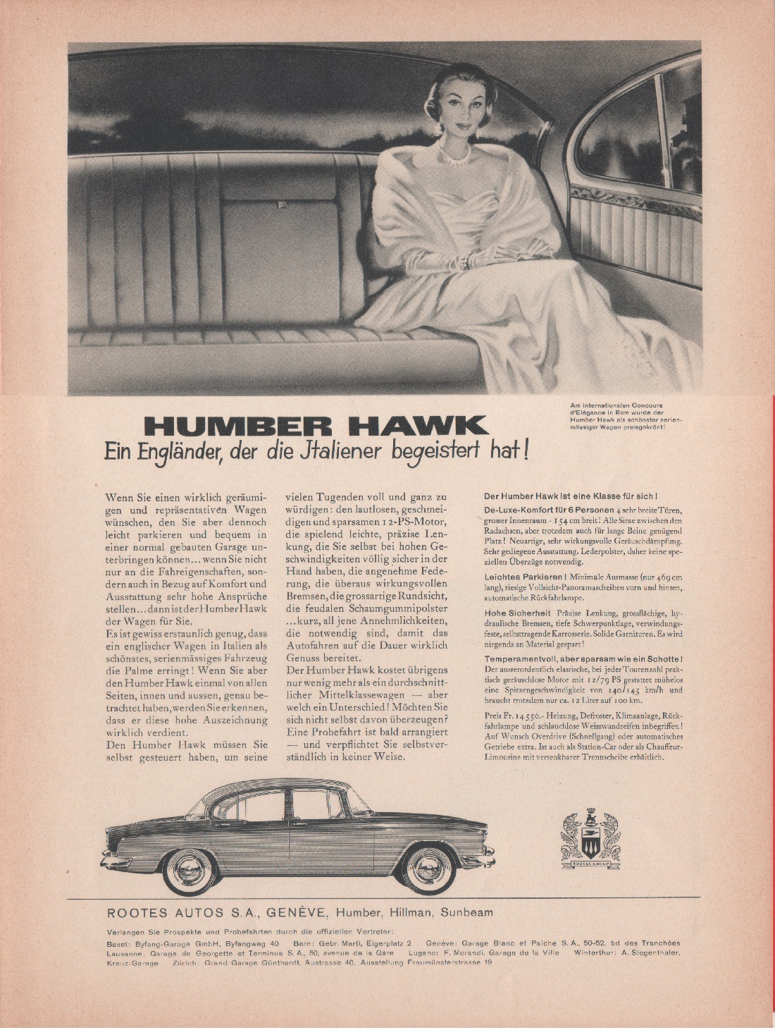 Humber Hawk. Advertising 1959