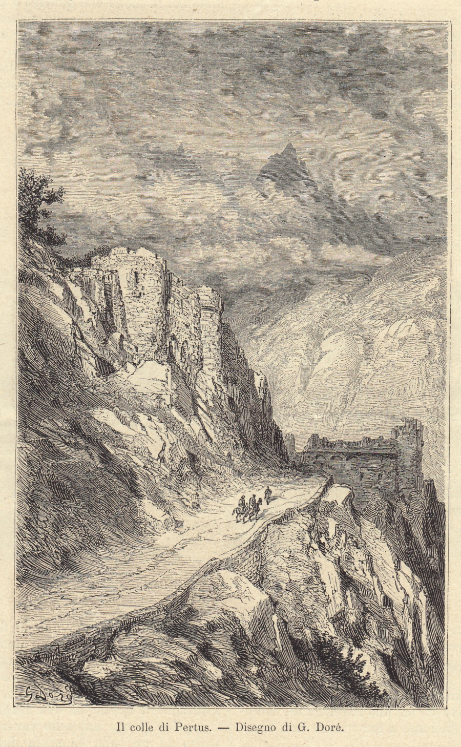 Il colle di Pertus. Illustrazione 1864, ill. G. Doré