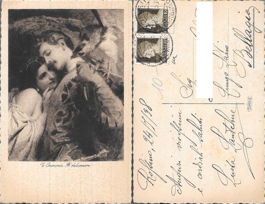 Il Falconiere (T. Cremona). Viaggiata 1938