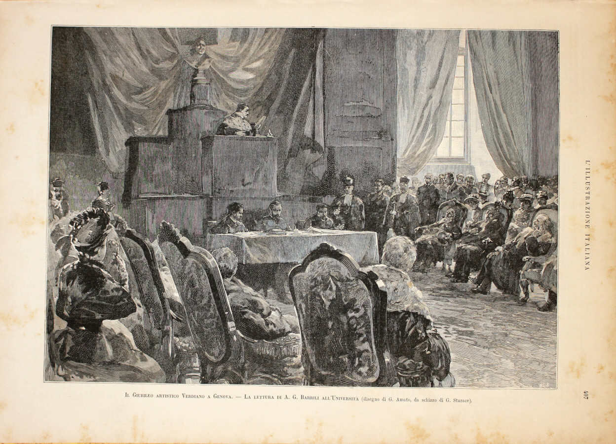Il giubileo artistico verdiano a Genova. Lettura di A.G. Barrili …