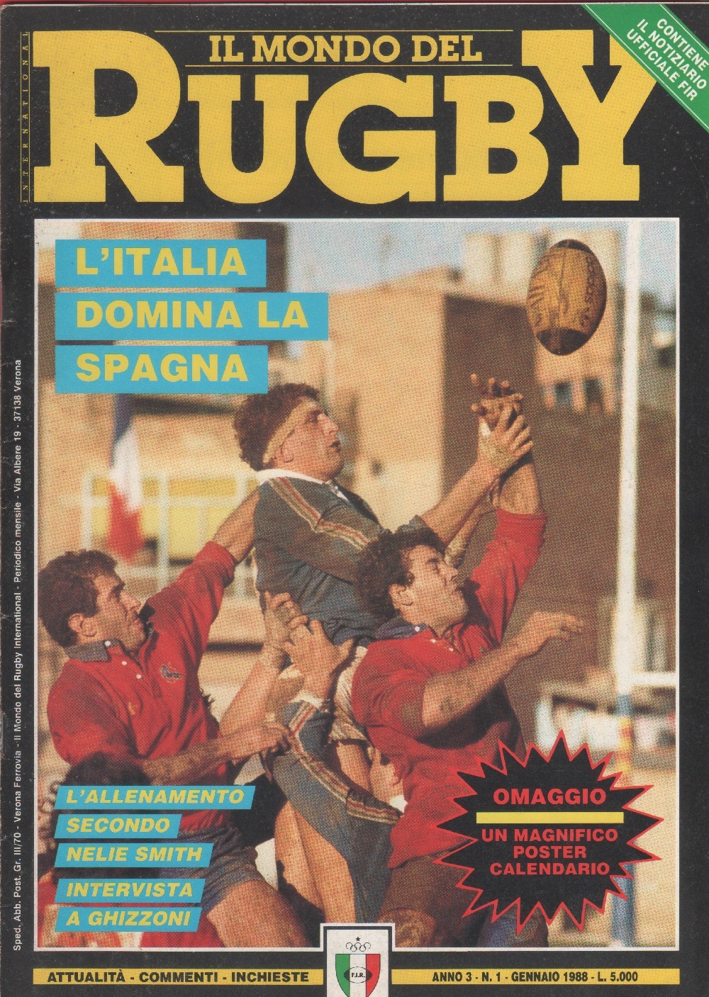 Il mondo del rugby. 1988 n. 1
