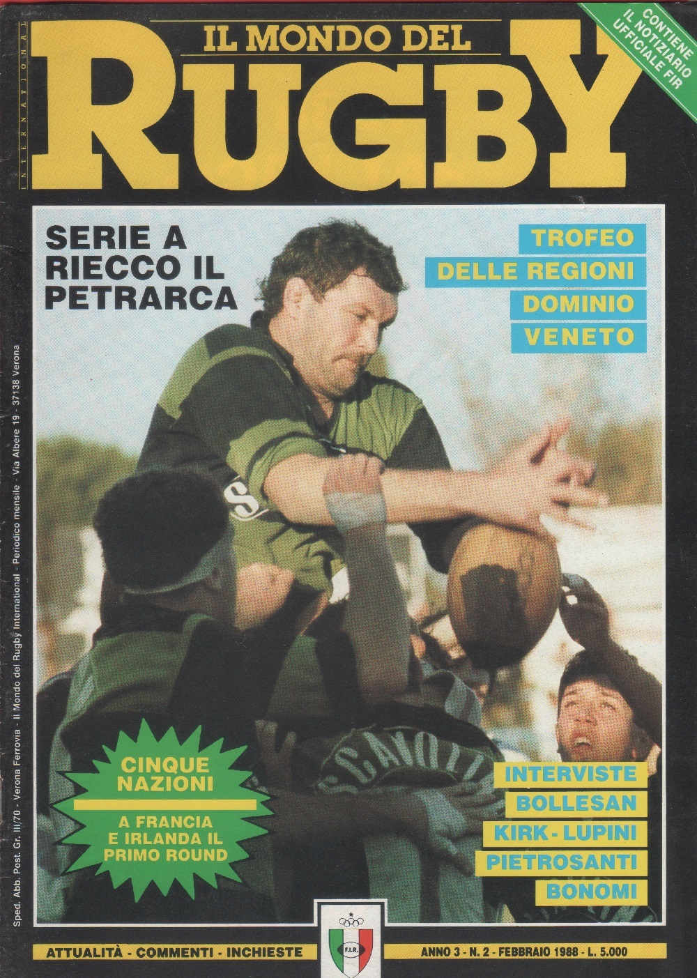 Il mondo del rugby. 1988 n. 2