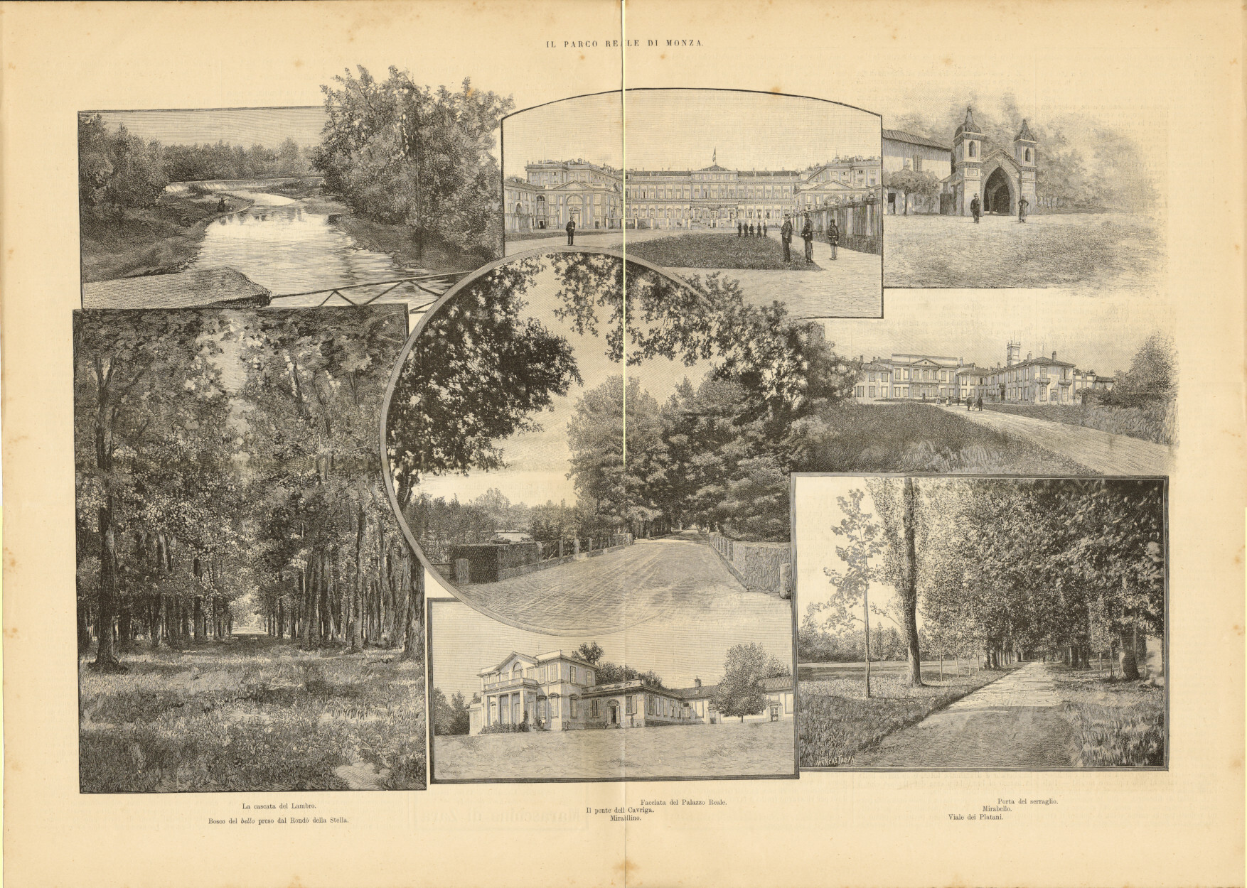 Il parco Reale di Monza. Stampa 1889