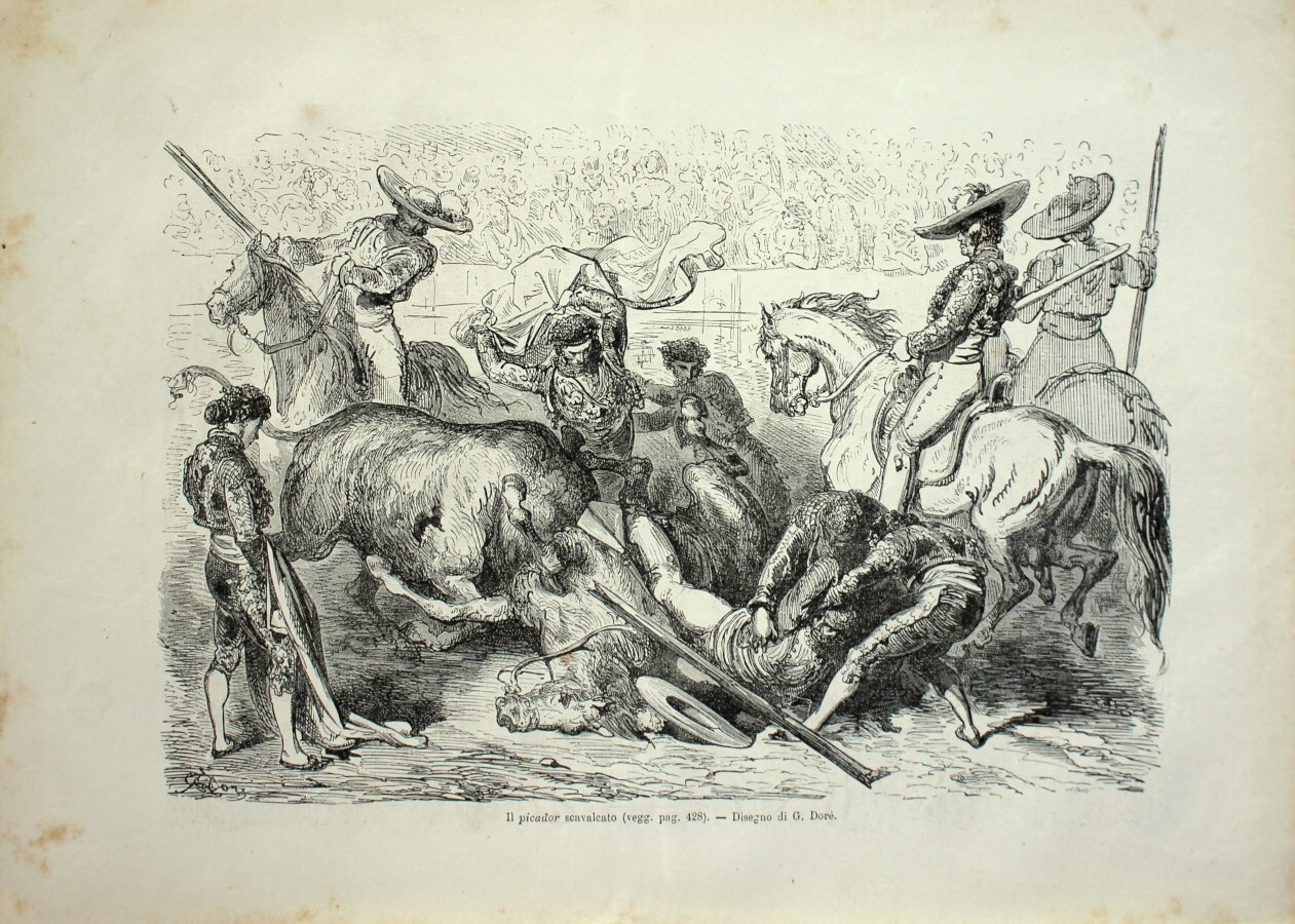 Il picador scavalcato. Stampa 1864