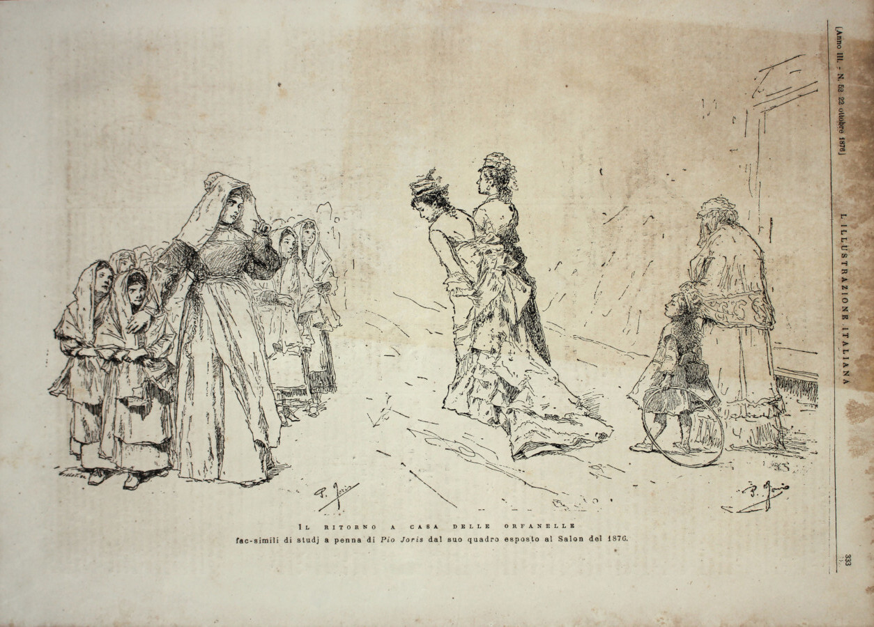 Il ritorno a casa delle orfanelle. Stampa 1876