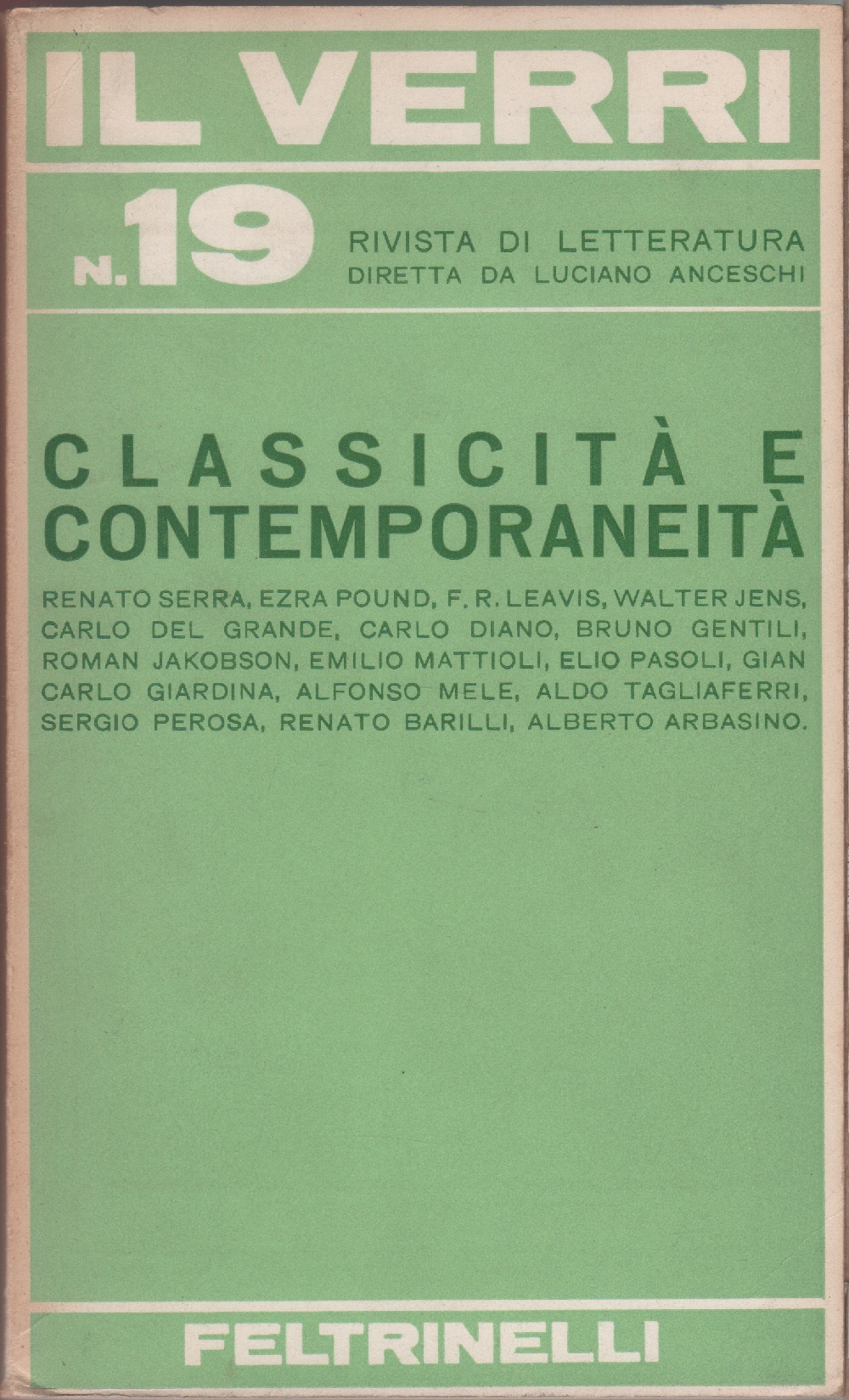 Il Verri. Rivista letteraria. 1965 n 19