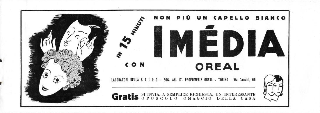 Imédia Oreal, non più un capello bianco. Advertising 1939