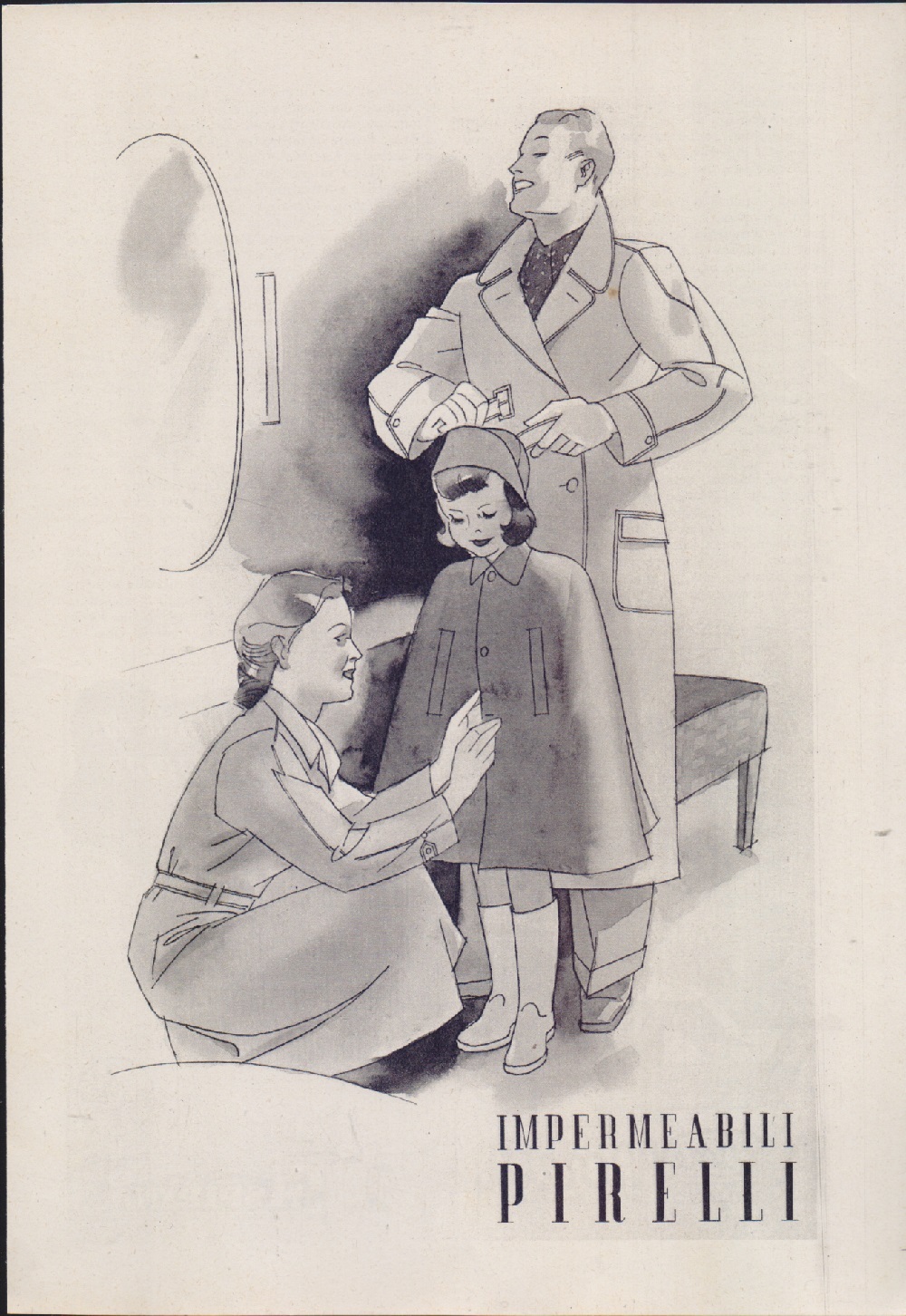 Impermeabili Pirelli. Advertising 1940