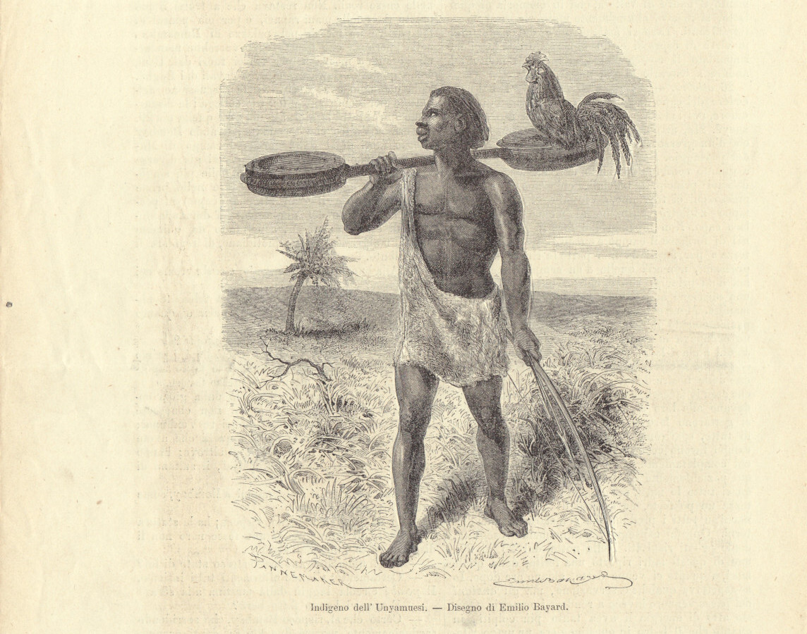 Indigeno dell'Unyamuesi (Tanzania). Illustrazione 1864