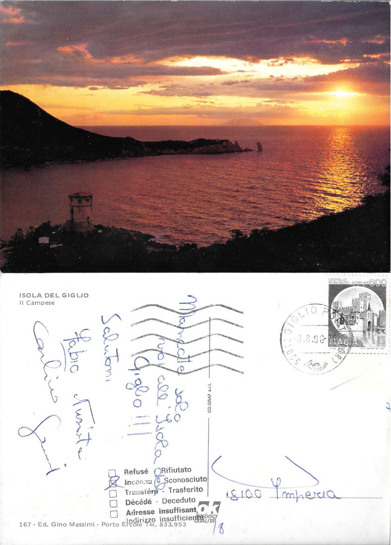 Isola del Giglio. Il Campese - Viaggiata 1996