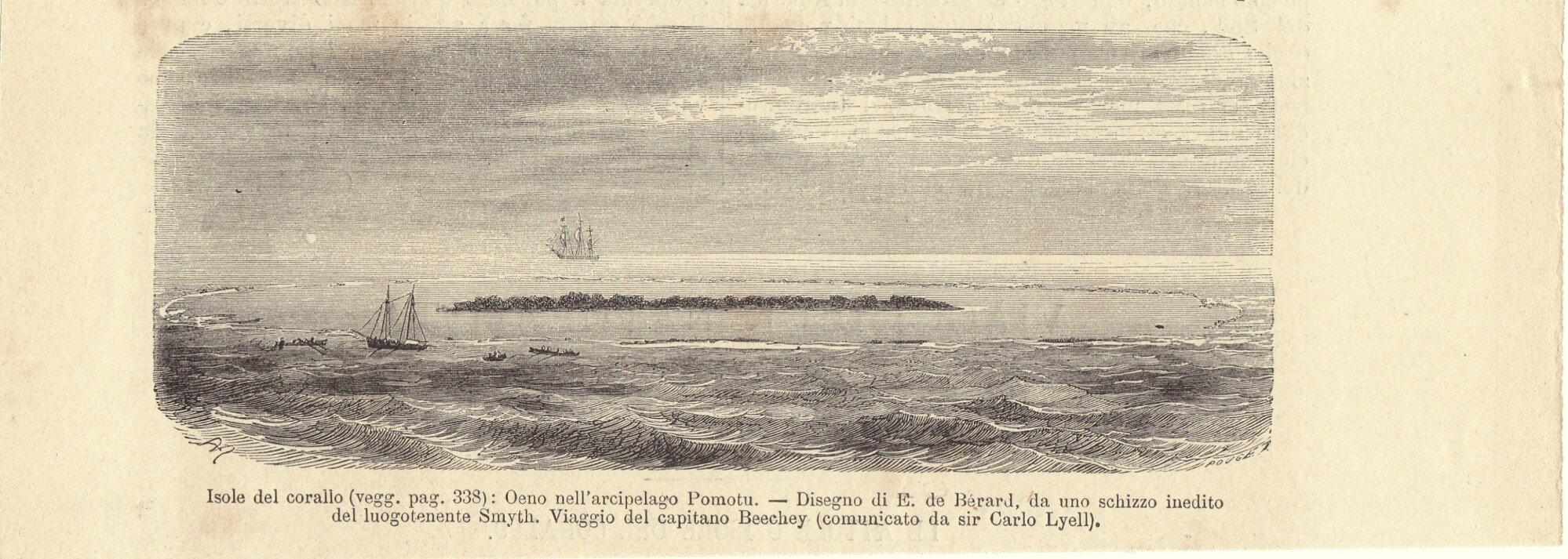 Isole del corallo. Arcipelago di Pomotu. Illustrazione 1864