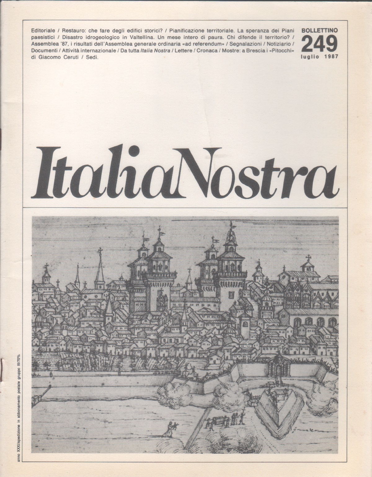 Italia Nostra. Bollettino n. 249 , luglio 1987