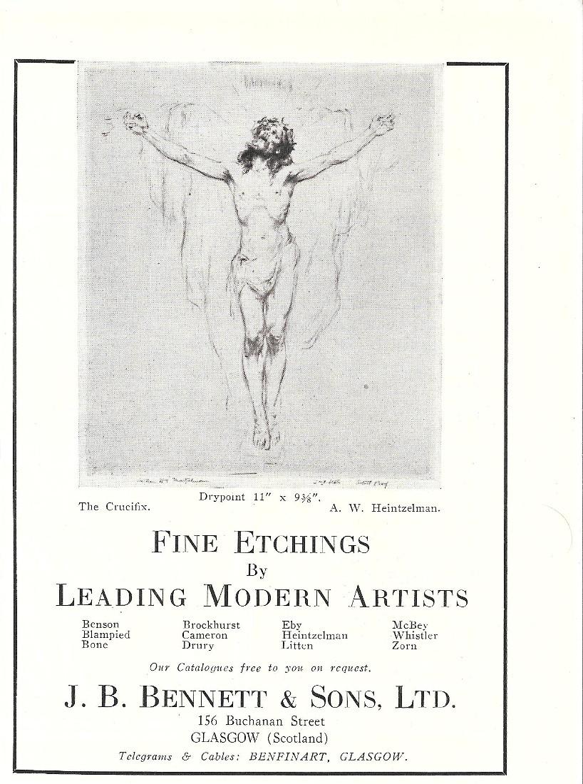 J.B. Bennet &amp; Sons, Glasgow. Pubblicita 1930