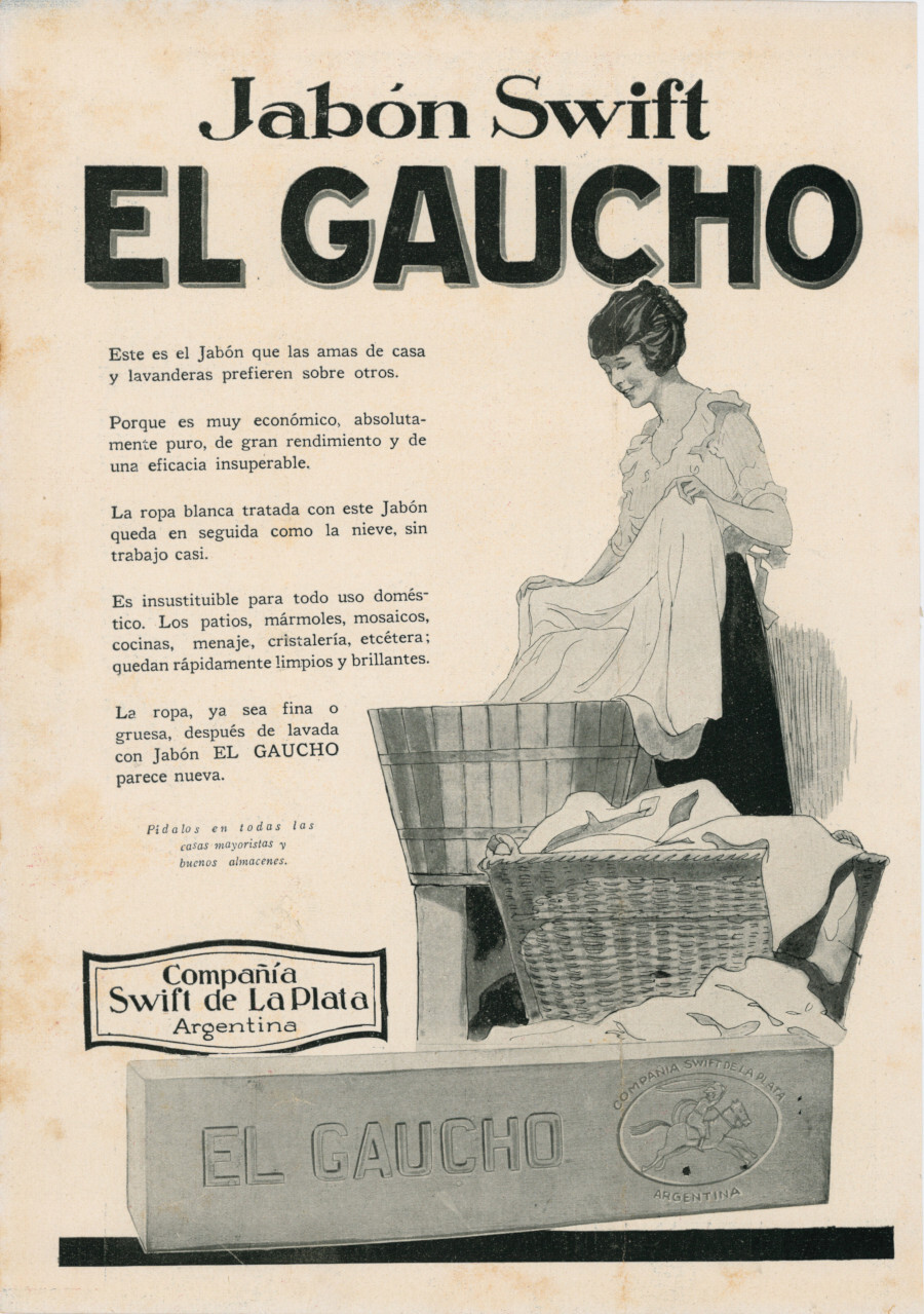 Jabon El Gaucho. Compania Swift de La Plata. Advertising 1922