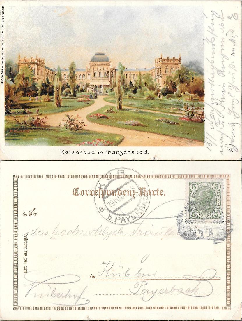 Karlsbad in Franzensbad. Viaggiata 1907