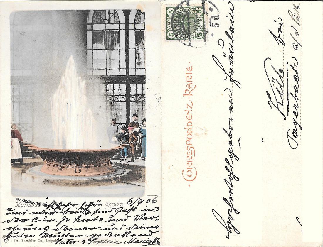 Karlsbad, Sprudel. Viaggiata 1906