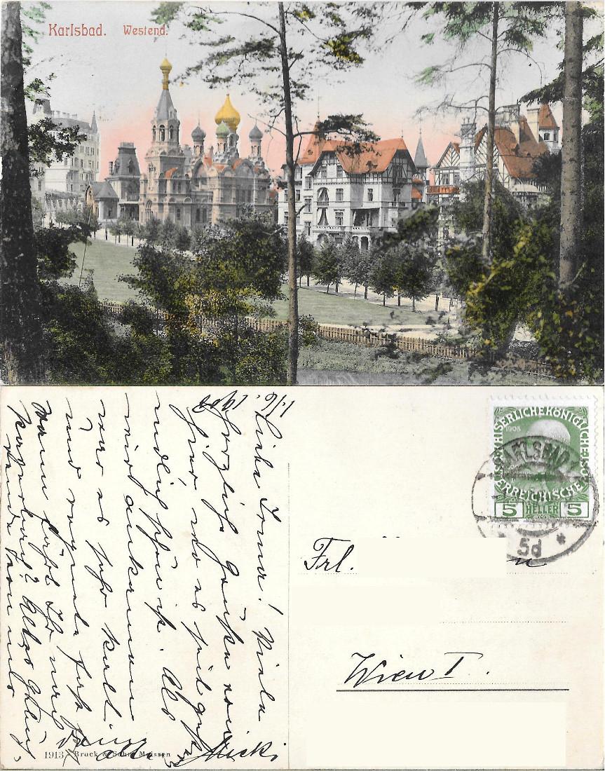 Karlsbad. Westend. Viaggiata 1908