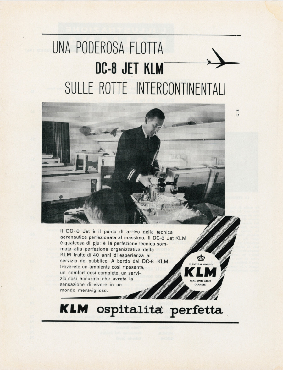 KLM. Una poderosa flotta DC-8 Jet. Advertising 1962