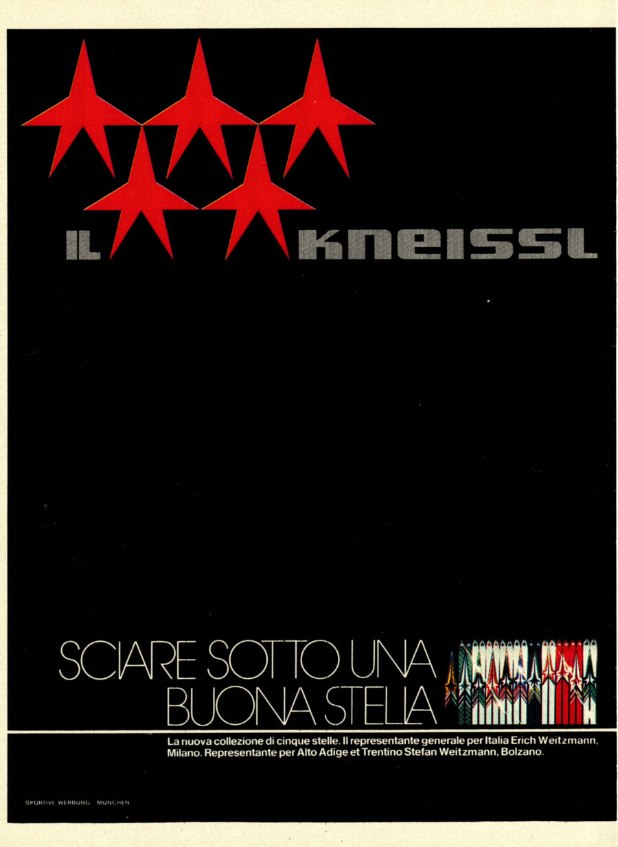 Kneissl sciare sotto una buona stella. Advertising 1976